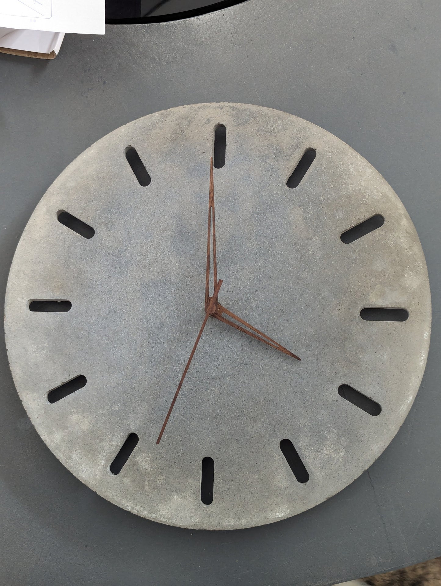 Concrete wall clock