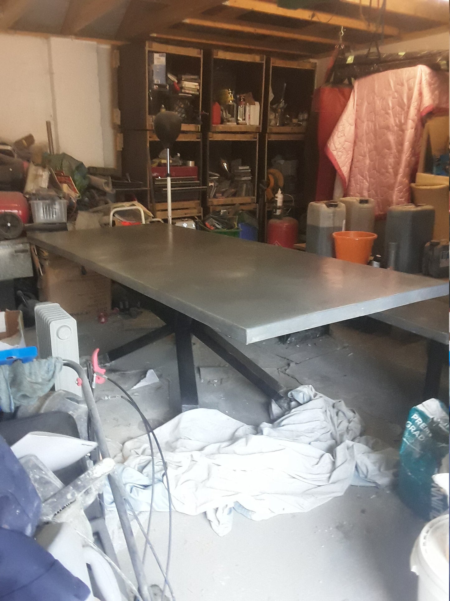 Concrete dining table and bench
