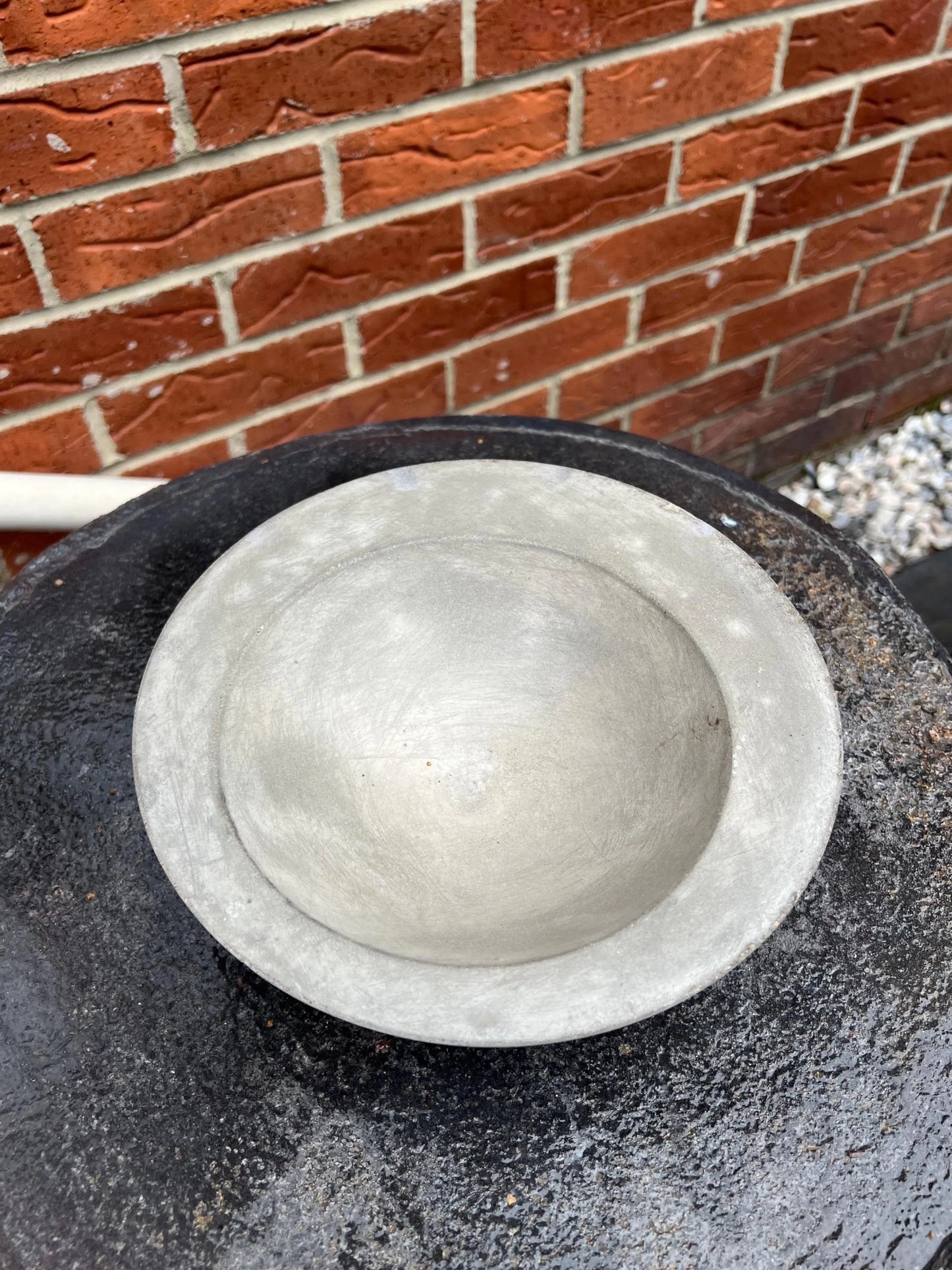 Handmade Concrete Bowl 23cm - Unique Industrial Home Decor Centrepiece - Concrete Artisan