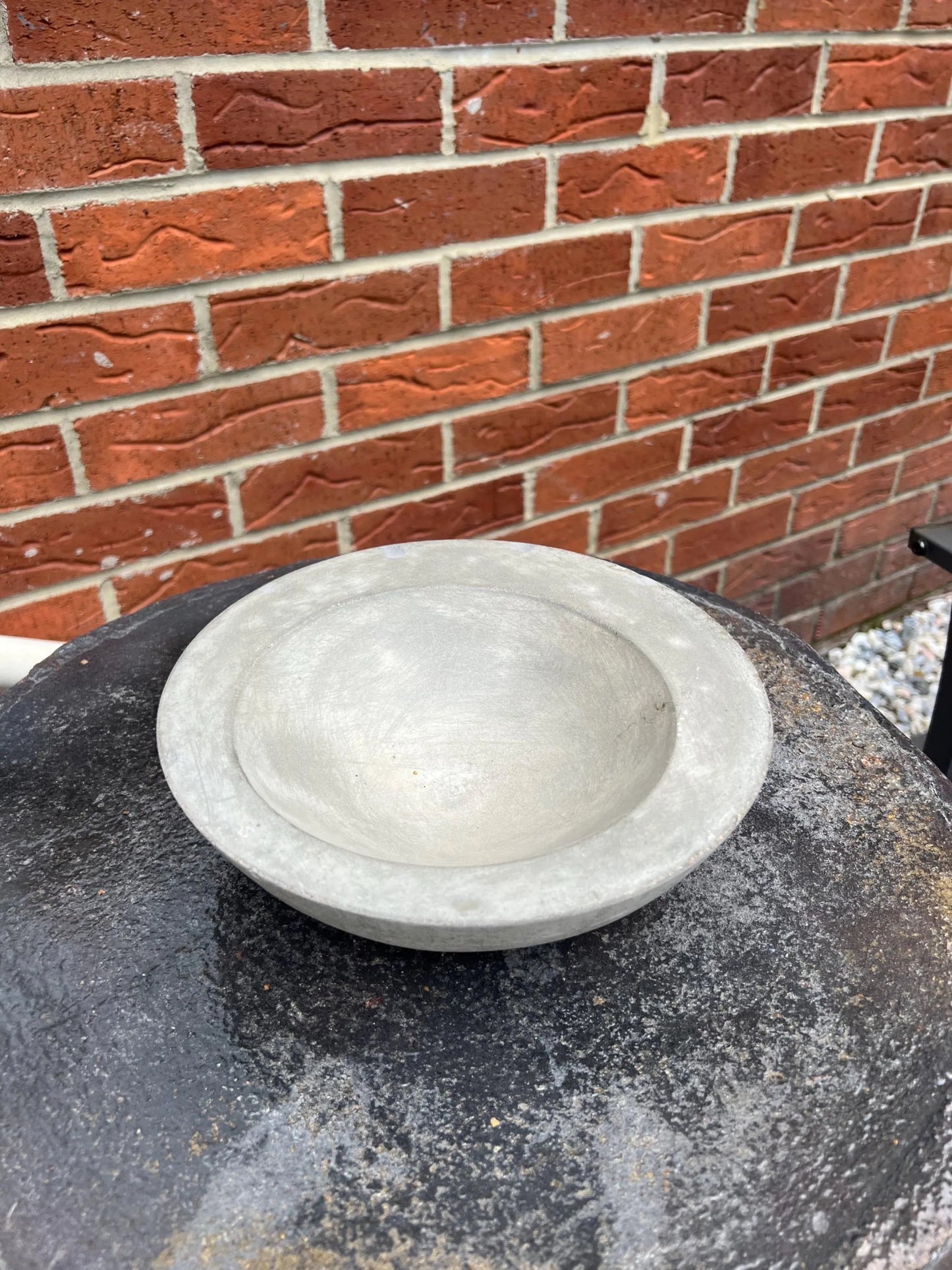 Handmade Concrete Bowl 23cm - Unique Industrial Home Decor Centrepiece - Concrete Artisan
