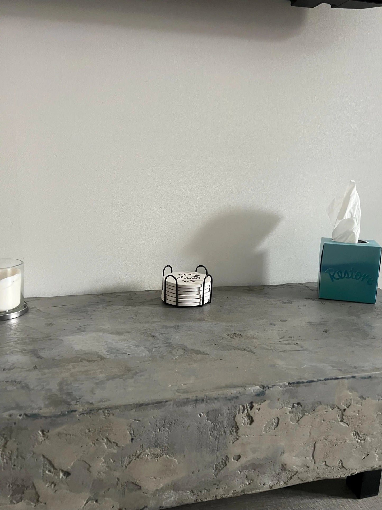 Handmade Concrete Coffee Table - Industrial Microcement Living Room Furniture - Concrete Artisan