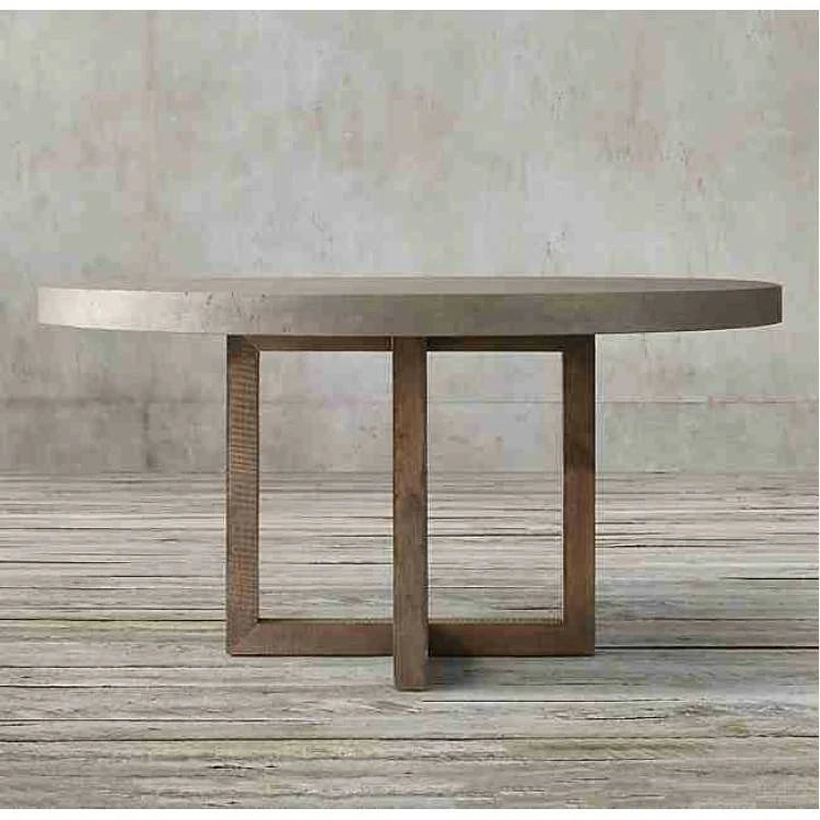 Round concrete dining table