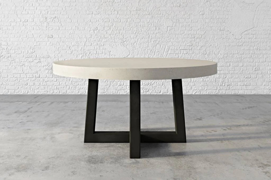 Round concrete dining table