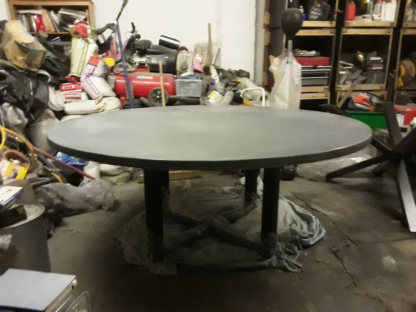 Round concrete dining table