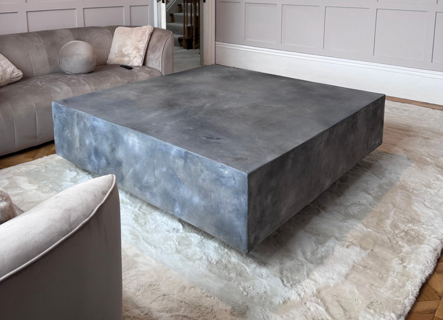 Square Concrete Coffee Table 1m x 1m - Handmade Industrial Microcement Furniture - Concrete Artisan