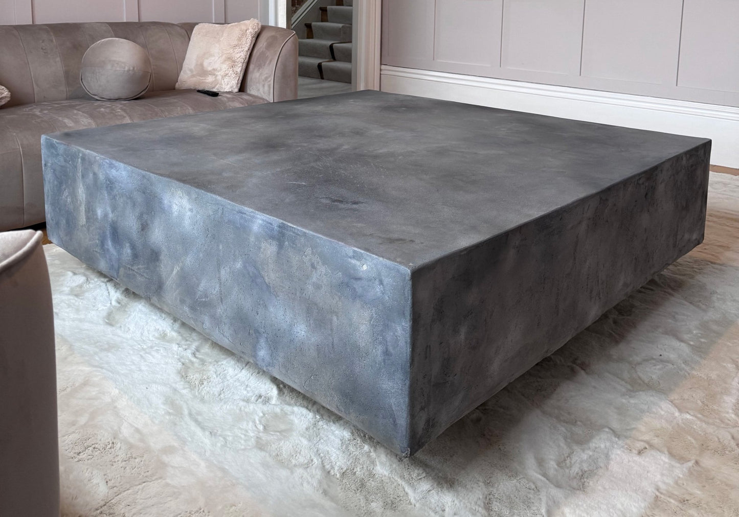 Square Concrete Coffee Table 1m x 1m - Handmade Industrial Microcement Furniture - Concrete Artisan