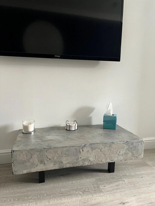 Handmade Concrete Coffee Table - Industrial Microcement Living Room Furniture - Concrete Artisan