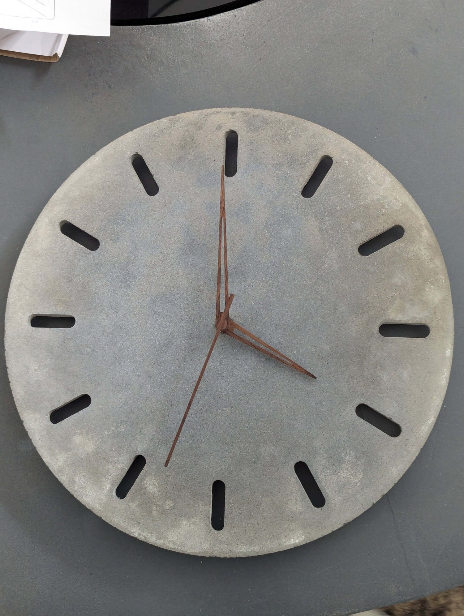 Handmade Concrete Wall Clock - Industrial Rustic Home Decor Timepiece - Concrete Artisan