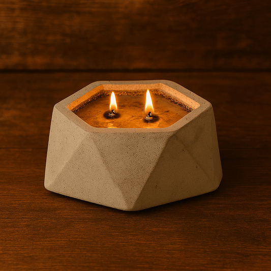 Large Handmade Concrete Candle - Premium Industrial Scented Home Decor - Concrete Artisan