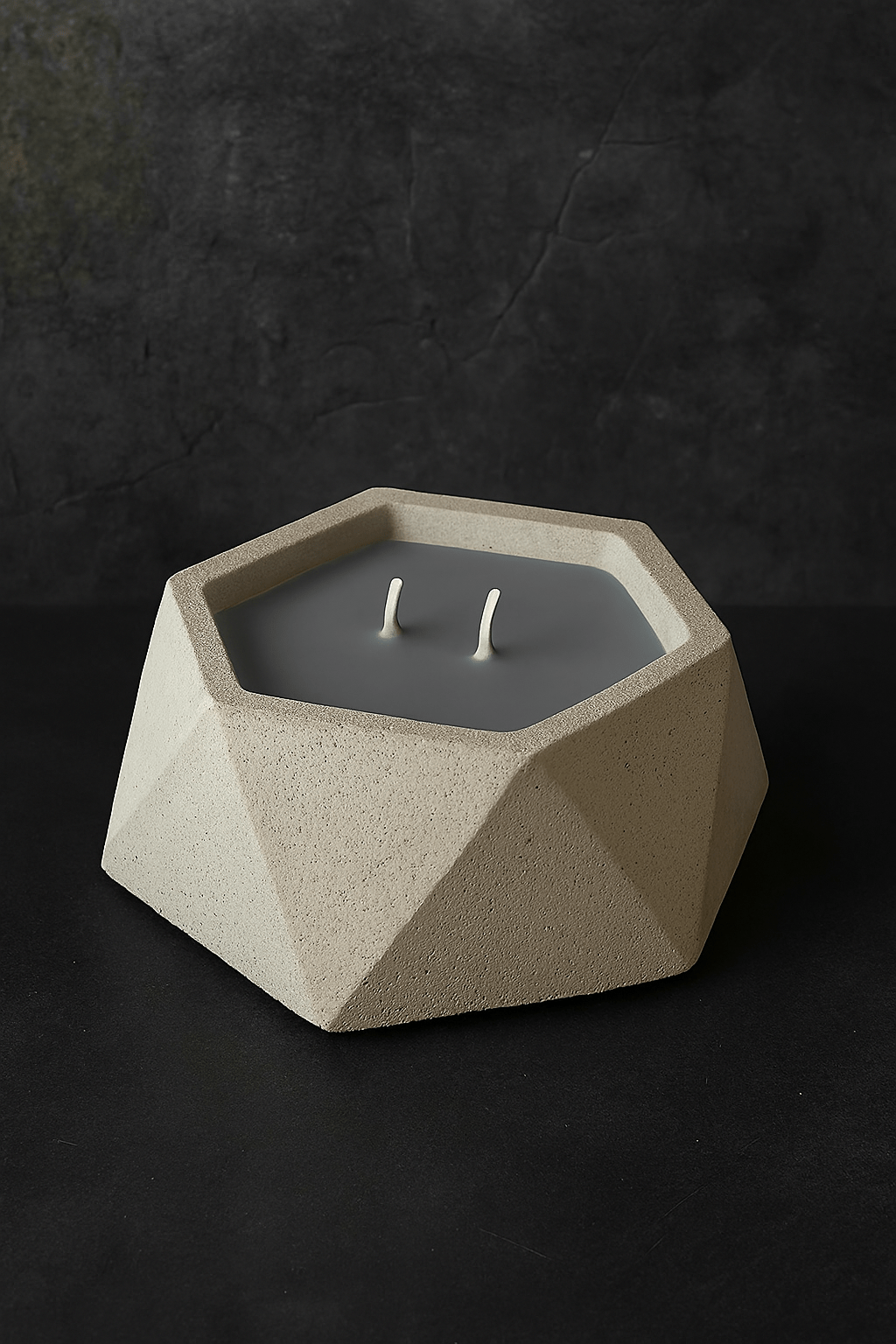Large Handmade Concrete Candle - Premium Industrial Scented Home Decor - Concrete Artisan