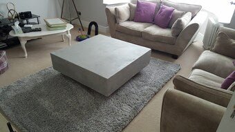 Square Concrete Coffee Table 1m x 1m - Handmade Industrial Microcement Furniture - Concrete Artisan